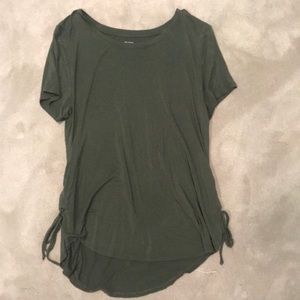 Hollister Green Top With Laced Sides Size L